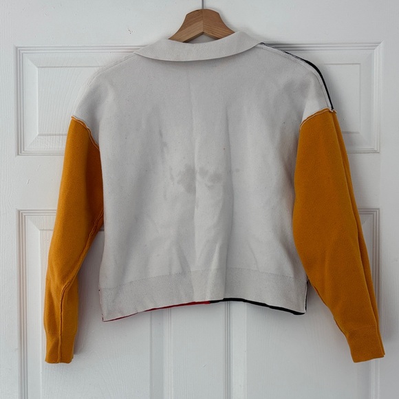 Vintage Colorblock Cropped Polo Sweater - Picture 6 of 7